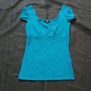 Teal Express cap sleeve shirt size M